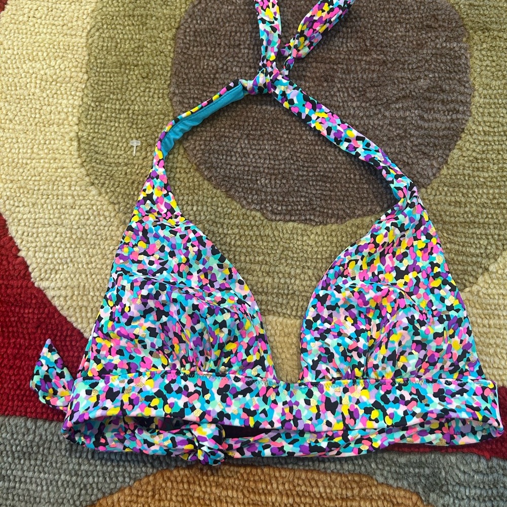 Victoria’s Secret Swim Y2K Style Confetti Triangle Bikini Top Bathing Suit XS